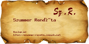 Szummer Renáta névjegykártya